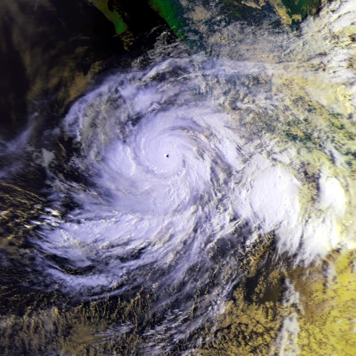 Imagen satelital del huracán Juliette en su intensidad máxima sobre el Pacífico oriental en septiembre de 2001.