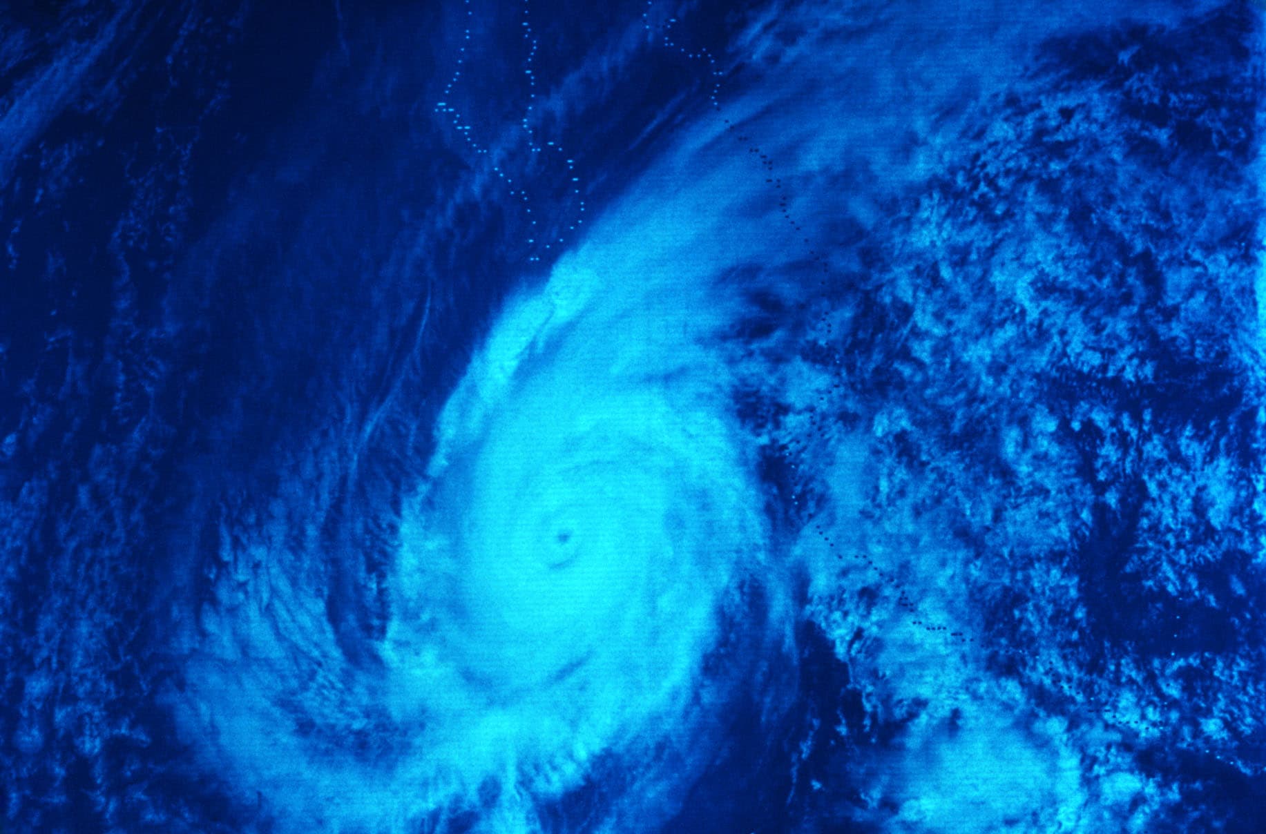Imagen satelital del huracán Liza frente a Baja California en 1976.
