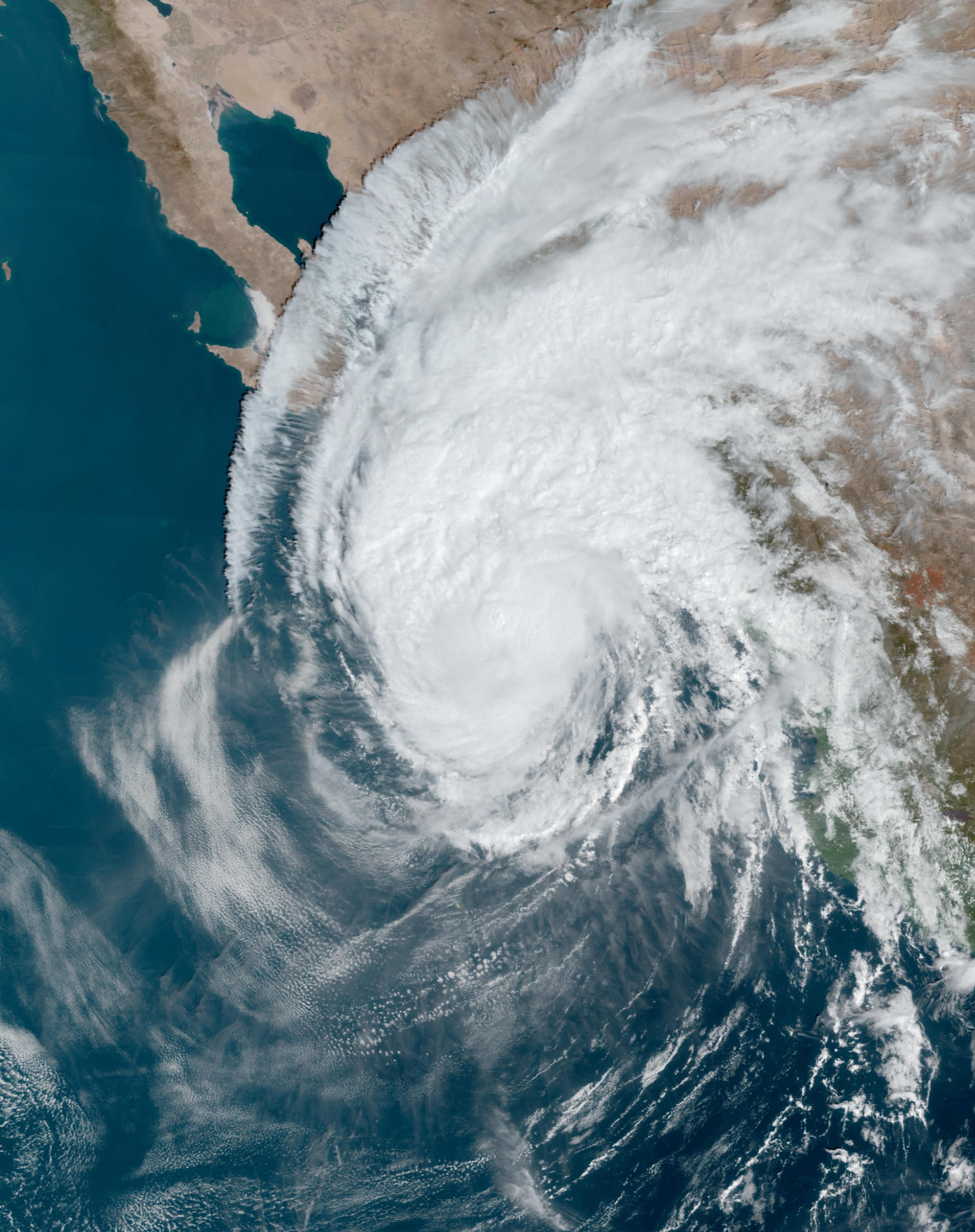 Satellite image of Hurricane Norma approaching Baja California Sur in October 2023.